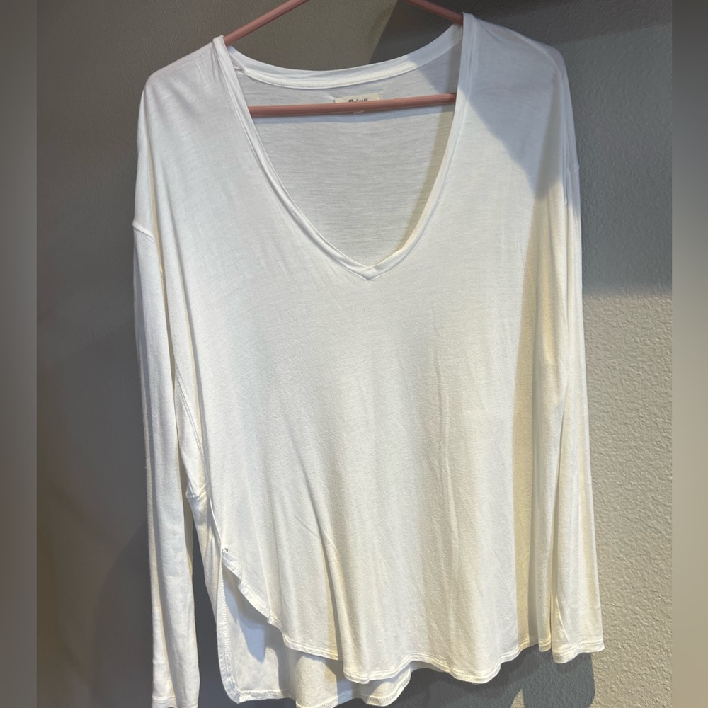 Madewell Long Sleeve V Neck Side Slit Tee Style Women's Large